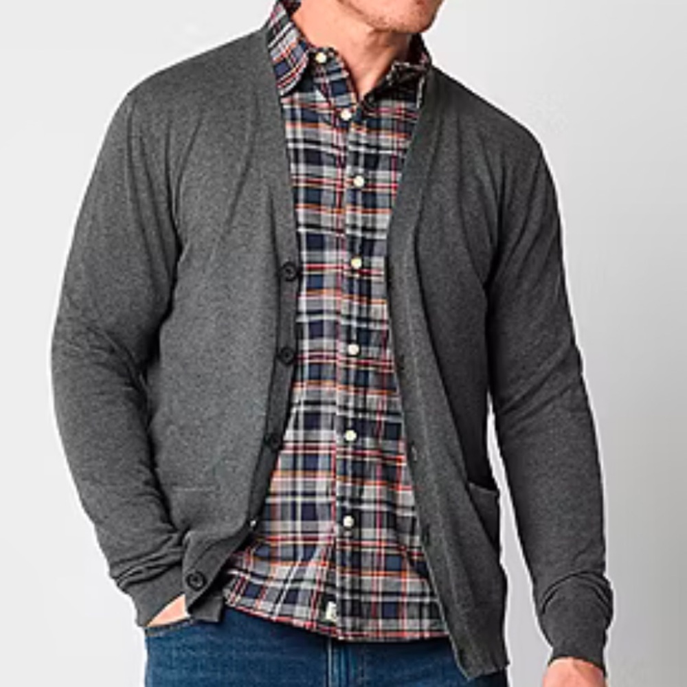 Structure Vneck Button Up Cardigan 100% Cotton Size Xl